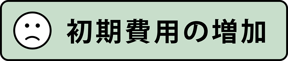 ・初期費用の増加